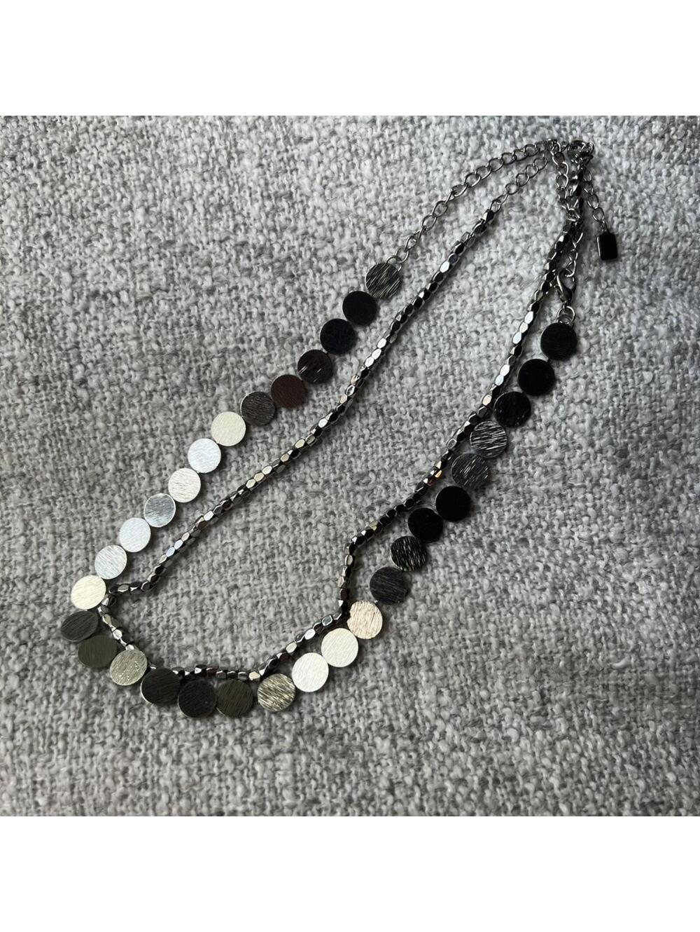 Set of 2 Vintage Silver Tone Necklaces